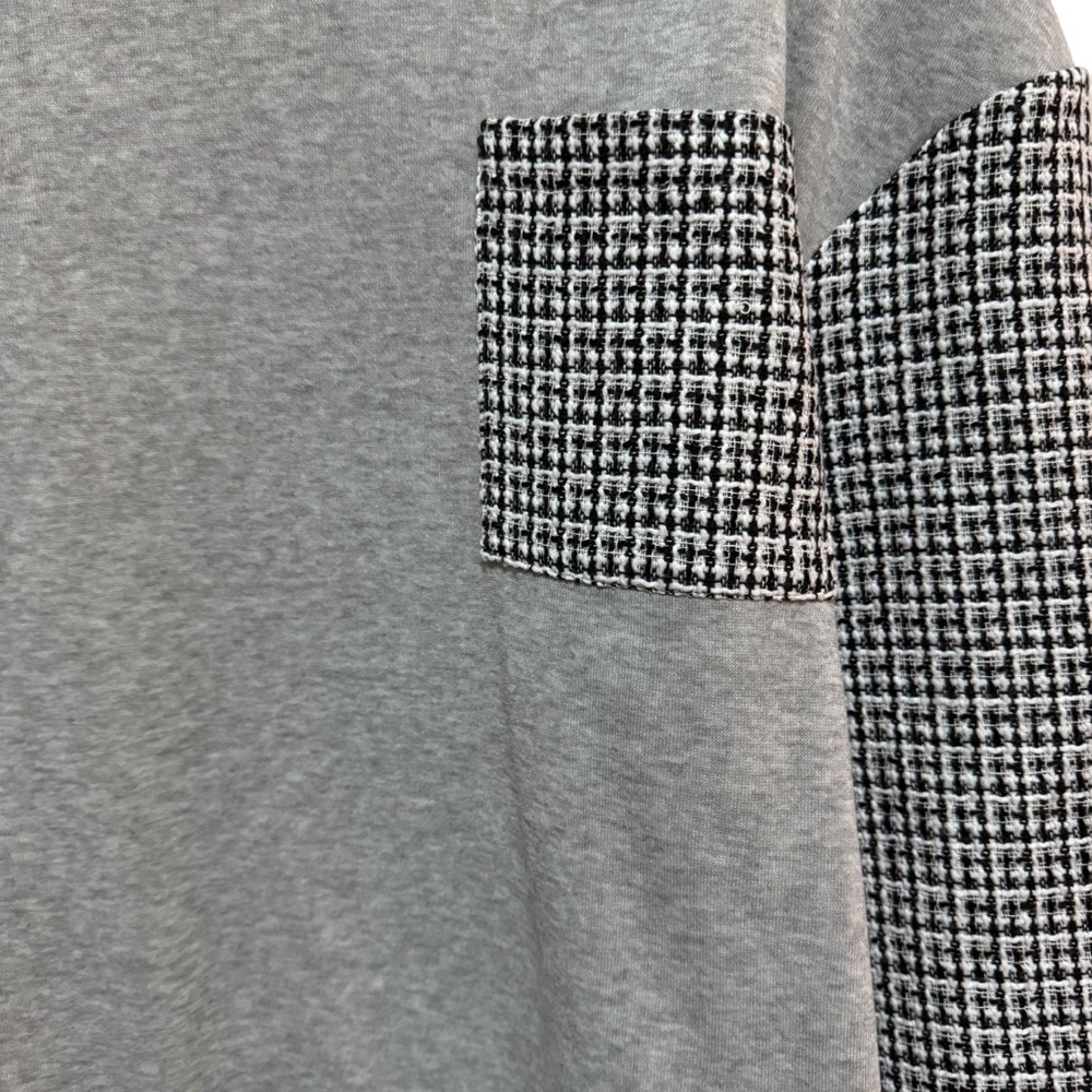 SHEIN- Houndstooth print drop Shoulder Sweatshirt - black / grey - size M - Picture 5 of 12